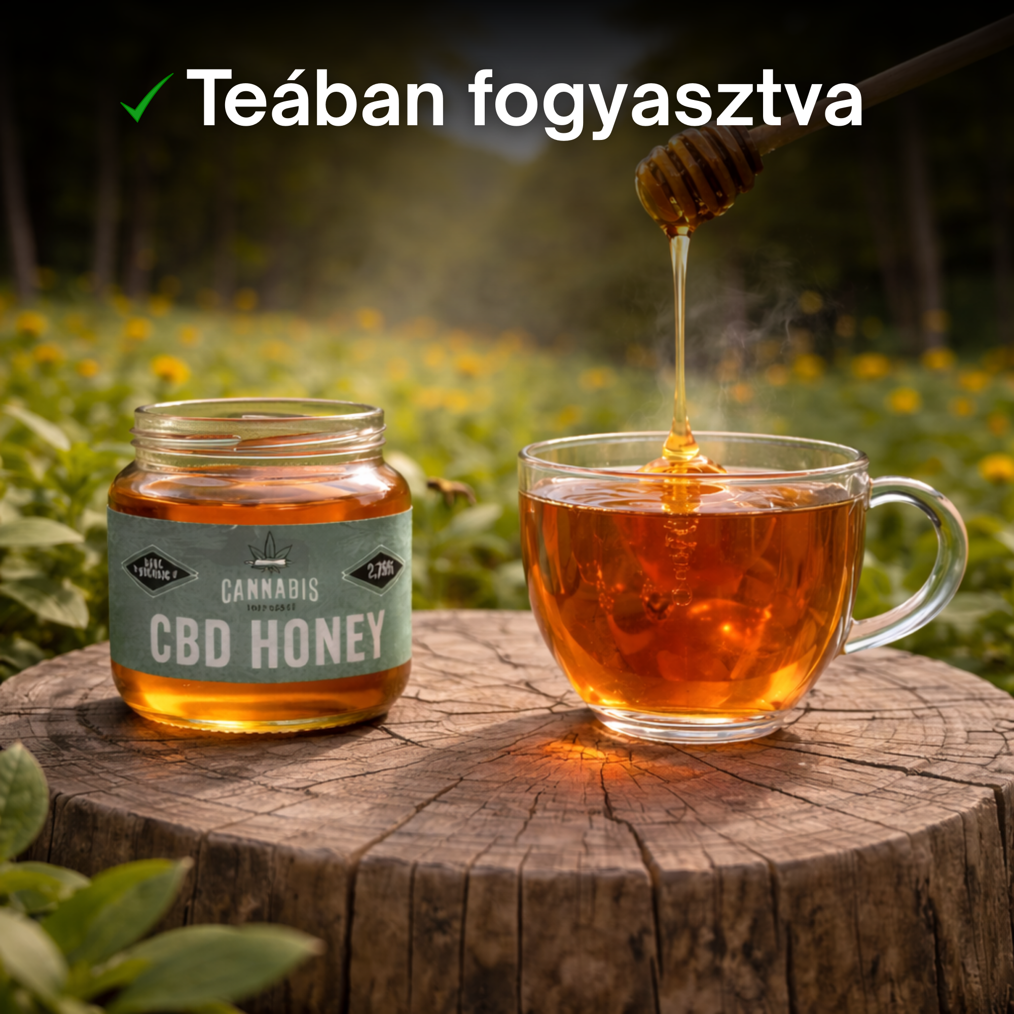 Kendervirágról gyűjtött prémium kenderméz