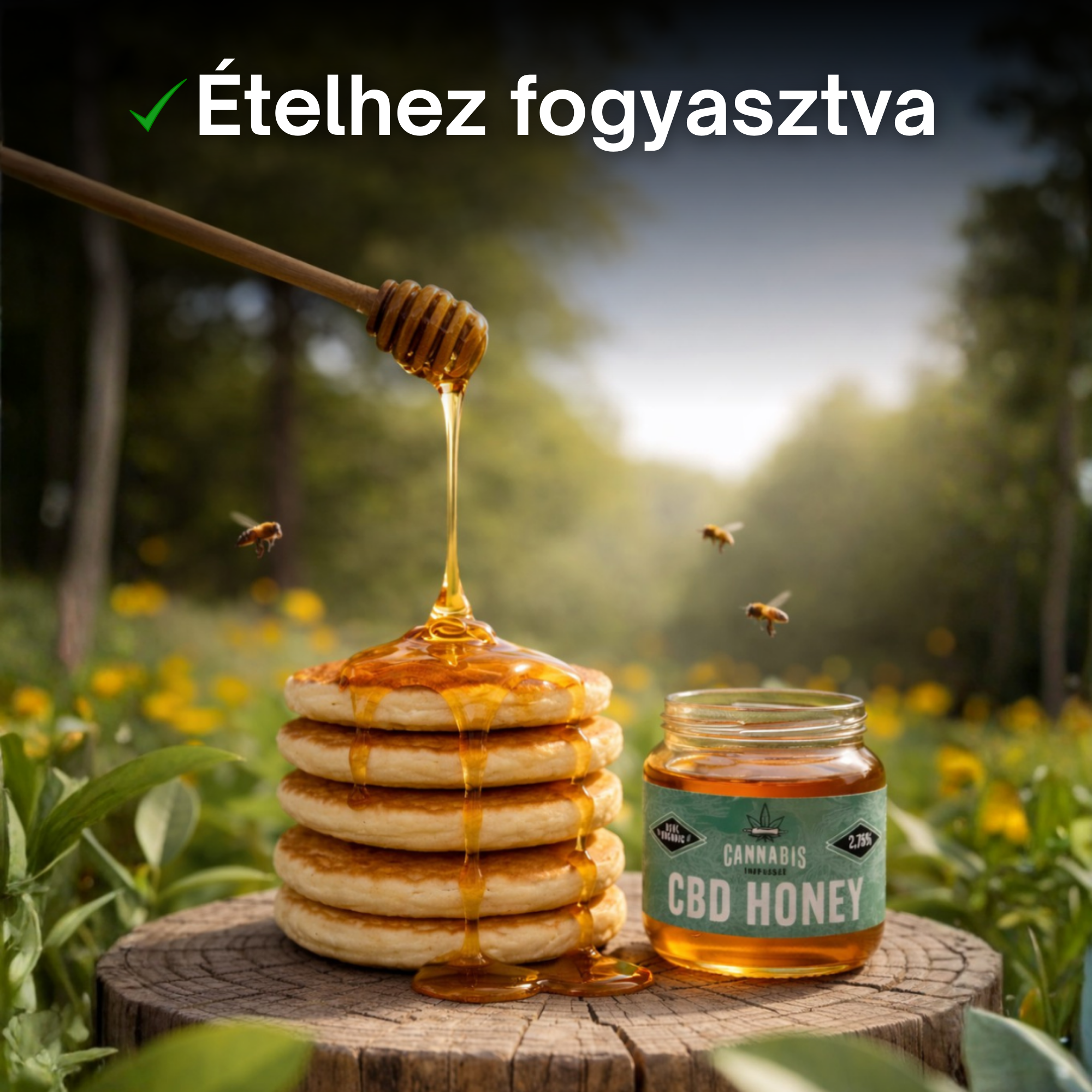 Kendervirágról gyűjtött prémium kenderméz